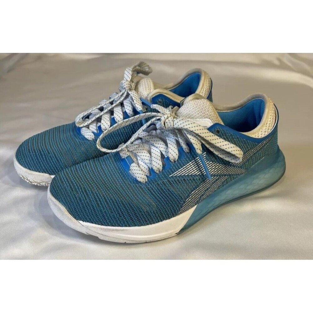 Reebok Womens CrossFit Nano 9.0 DV6362 Blue White Running Training Shoes Sz 6.5